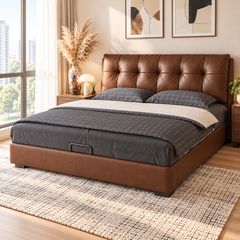 Saldric Leather Bed Frame