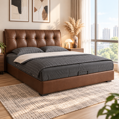 Saldric Leather Bed Frame