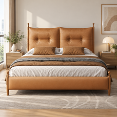 Zelvian Leather Bed Frame