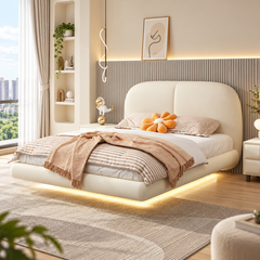 Ravento Leather Floating Bed Frame (With LED)
