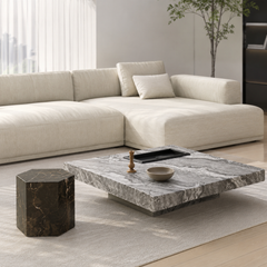 Cevrana Luxury Stone Venetian Brown Box Coffee Table