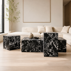 Jorevia Luxury Stone Coffee Table Set