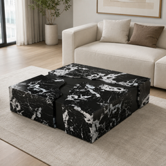 Kavelle Luxury Stone Bvlgari Black Creative Square Coffee Table