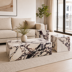 Jorevia Luxury Stone Coffee Table Set