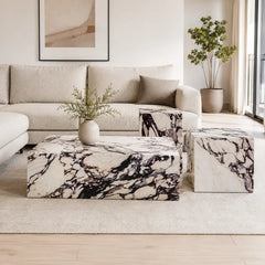 Jorevia Luxury Stone Coffee Table Set