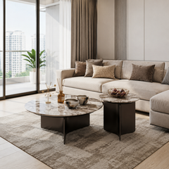 Ulvera Luxury Stone Beliy Coffee Table Set