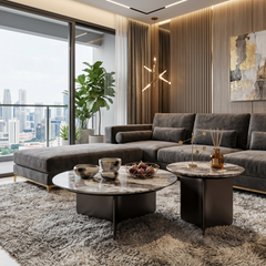 Ulvera Luxury Stone Beliy Coffee Table Set