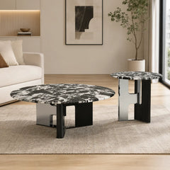 Wenora Luxury Stone Beliy Coffee Table Set