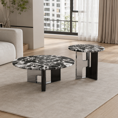Wenora Luxury Stone Beliy Coffee Table Set