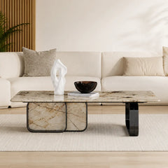 Pervelle Luxury Stone Carrara Coffee Table