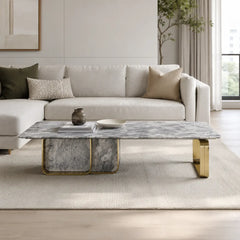 Quenora Luxury Stone Carrara Coffee Table