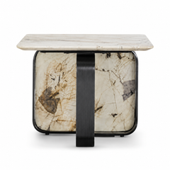 Savienne Luxury Stone Carrara Side Table