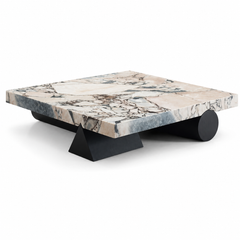 Yvelora Luxury Stone Carrara Box Coffee Table