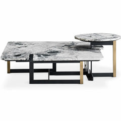 Arcelune Luxury Stone Italian Oreo Grey Minimalism Coffee Table