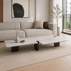 Averelle Luxury Stone Jacob Light Grey Coffee Table