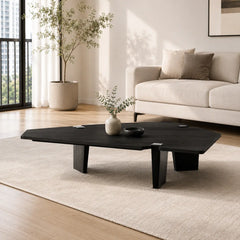 Corvienne Luxury Stone Jacob Three-Sided Coffee Table