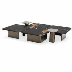 Lunavelle Luxury Stone Cosmic Gold Tetris Coffee Table