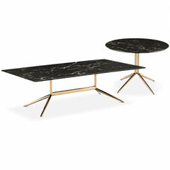 Norevia Luxury Stone Amber Coffee Table Set