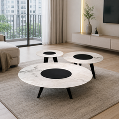 Virelle Luxury Stone Fendi White Shields Coffee Table