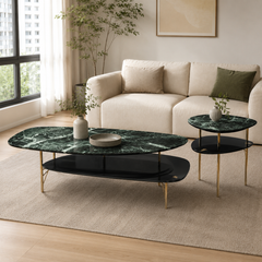 Nerovan Luxury Stone Kerater Coffee Table