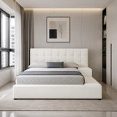 Covelle Faux Leather Platform Storage Bed Frame