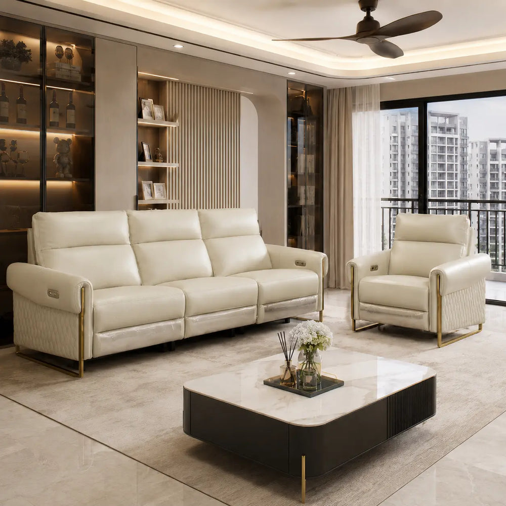 Tavero Genuine Leather Recliner Sofa MB