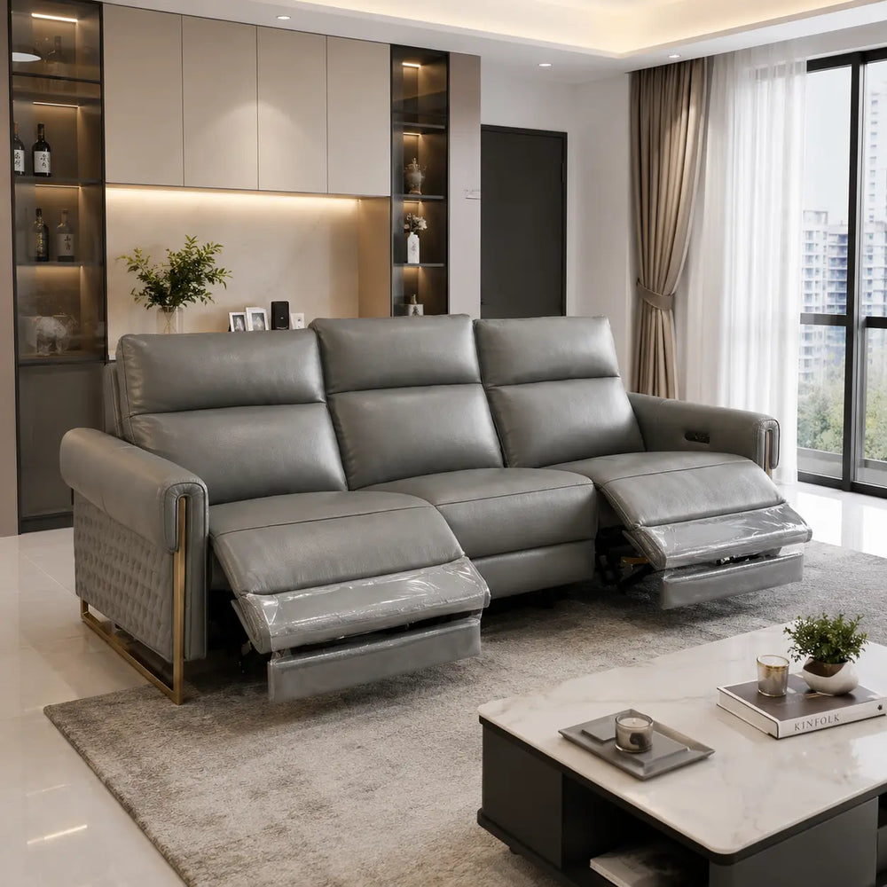 Tavero Genuine Leather Recliner Sofa MB