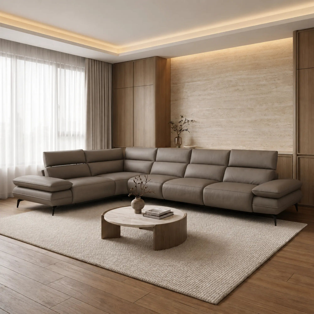 Cormere Genuine Leather Recliner Sectional Sofa MB