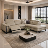 Solvion Genuine Leather Recliner Sectional Sofa MB