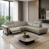 Delmora Genuine Leather Recliner Sectional Sofa MB