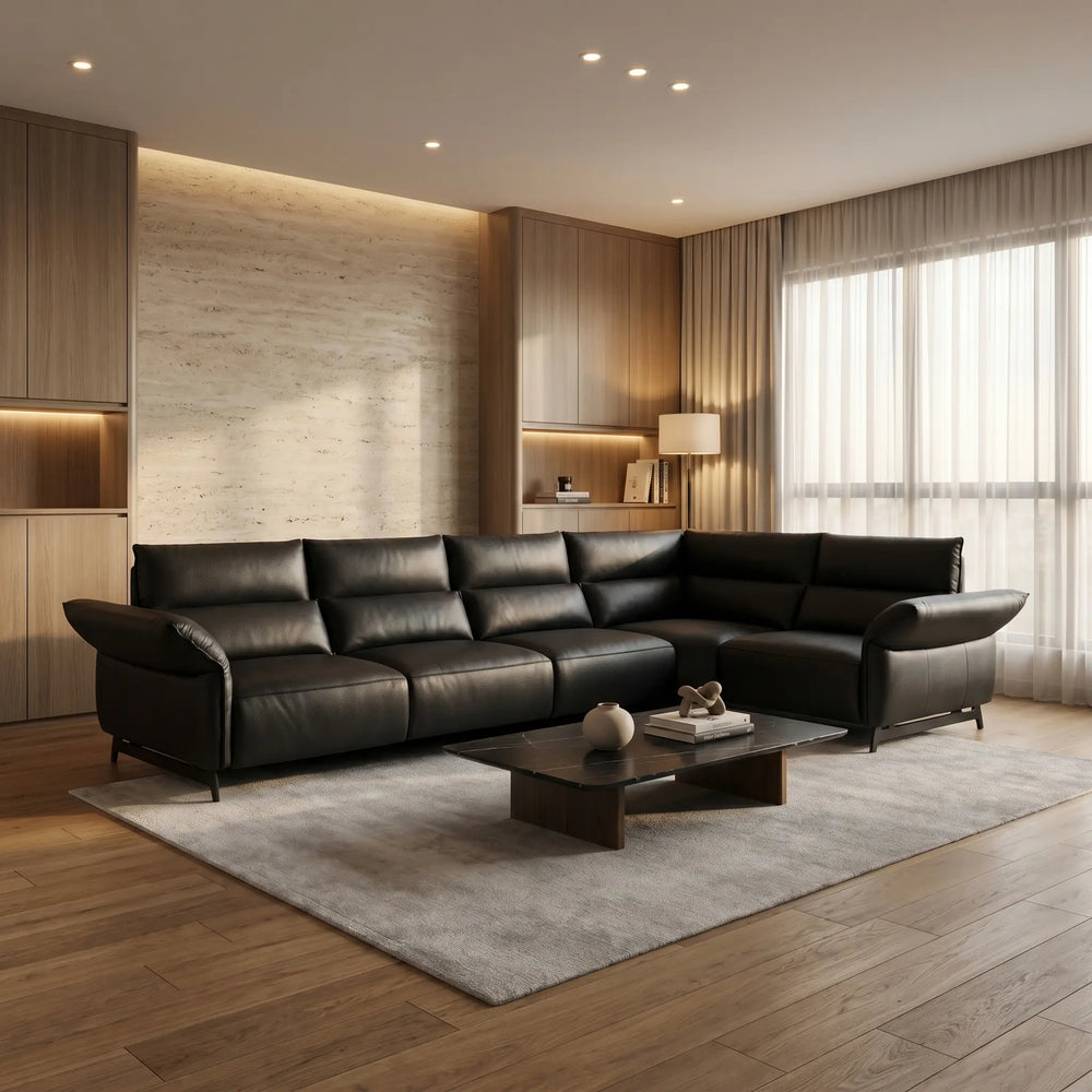 Elantra Genuine Leather Recliner Sectional Sofa MB