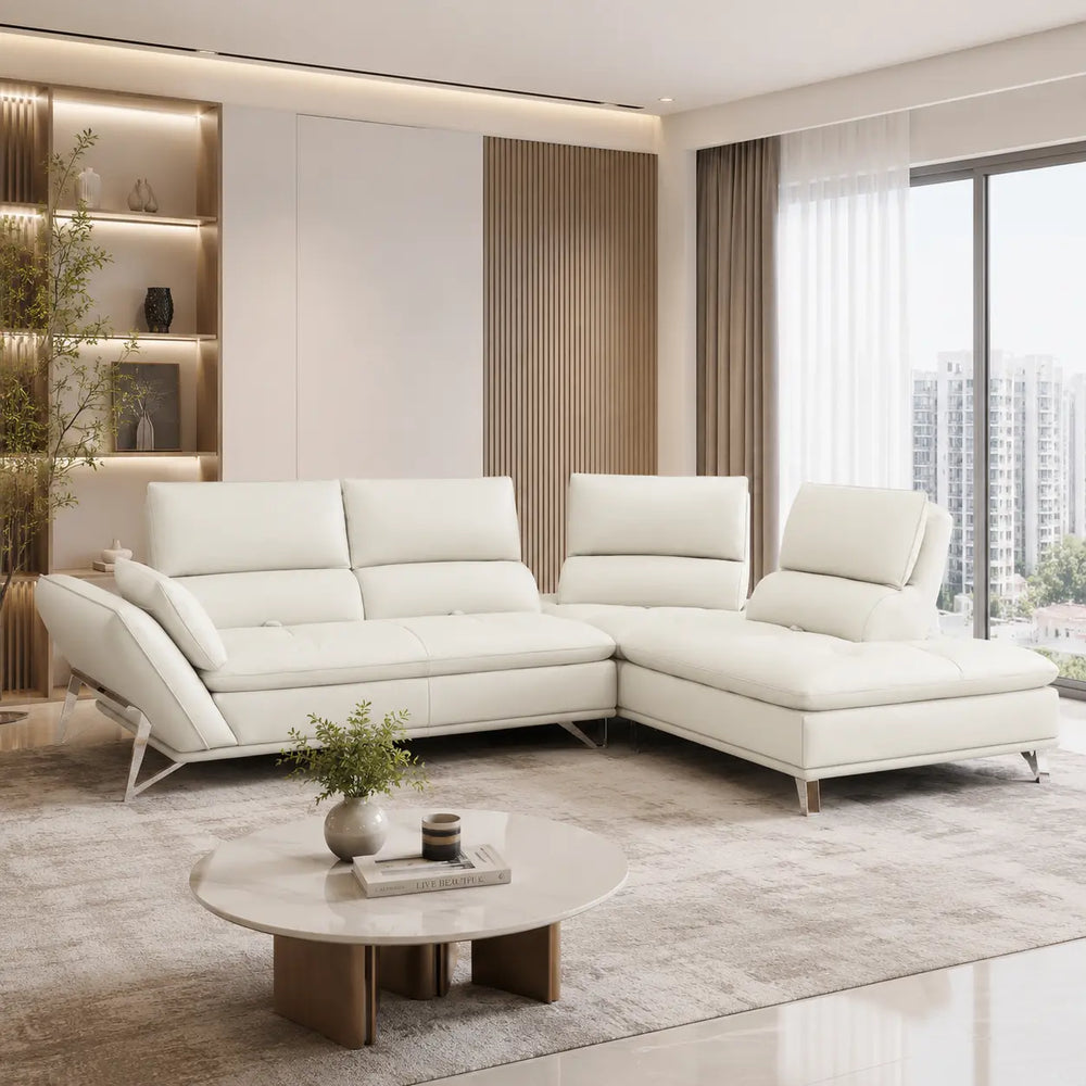 Solvani Genuine Leather Sectional Sofa MB