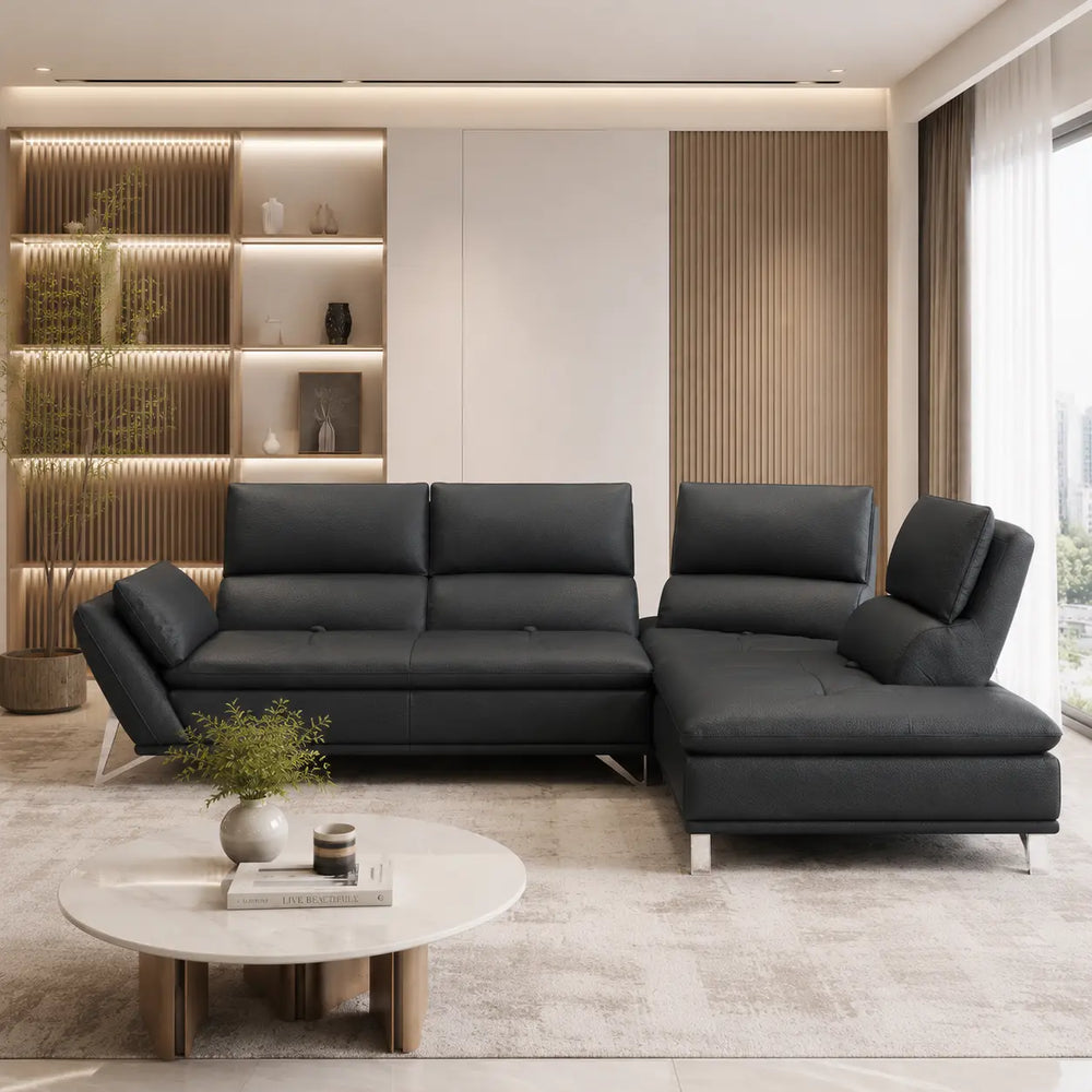 Solvani Genuine Leather Sectional Sofa MB