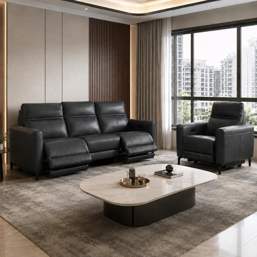 Savelle Genuine Leather Recliner Sofa MB