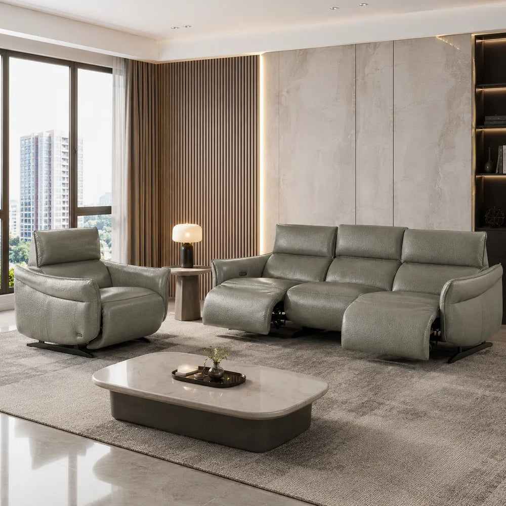 Calvino Genuine Leather Recliner Sofa MB