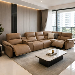 Bellvane Genuine Leather Recliner Sectional Sofa MB