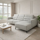 Lumo Genuine Leather Adjustable Headrest L-Shaped Sofa - Esteller