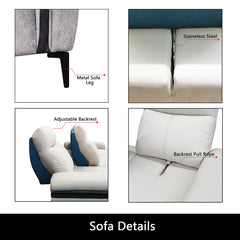 Orrian Fabric Adjustable Backrest L-Shaped Corner Sofa (Pet Friendly & Easy Clean) - Esteller