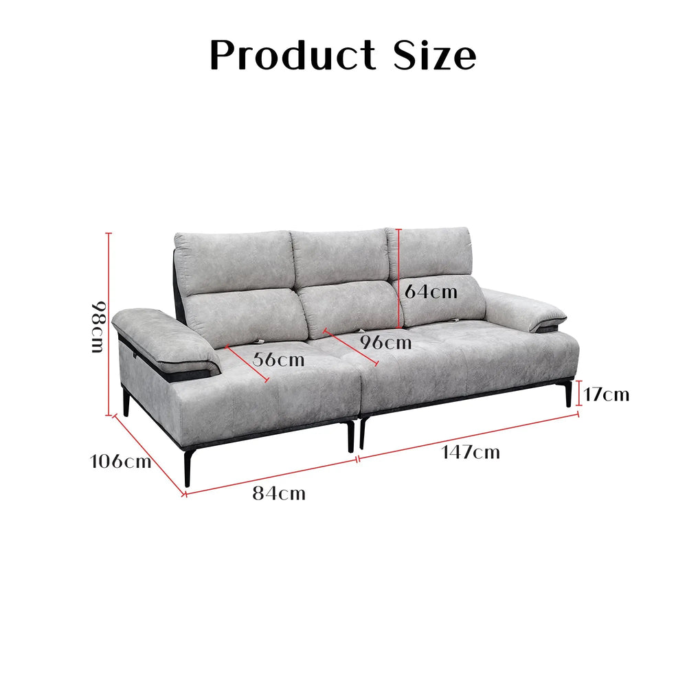 Orrian Fabric Adjustable Backrest Sofa (Pet Friendly & Easy Clean) - Esteller