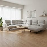 Nyros Fabric Adjustable Backrest L-Shaped Corner Sofa (Sectional) (Pet Friendly & Easy Clean) - Esteller