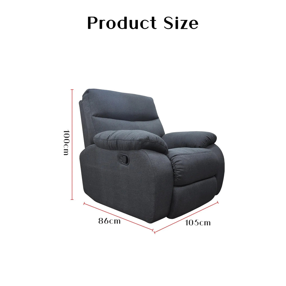 Cynric Fabric Recliner Sofa (Pet Friendly & Easy Clean) - Esteller