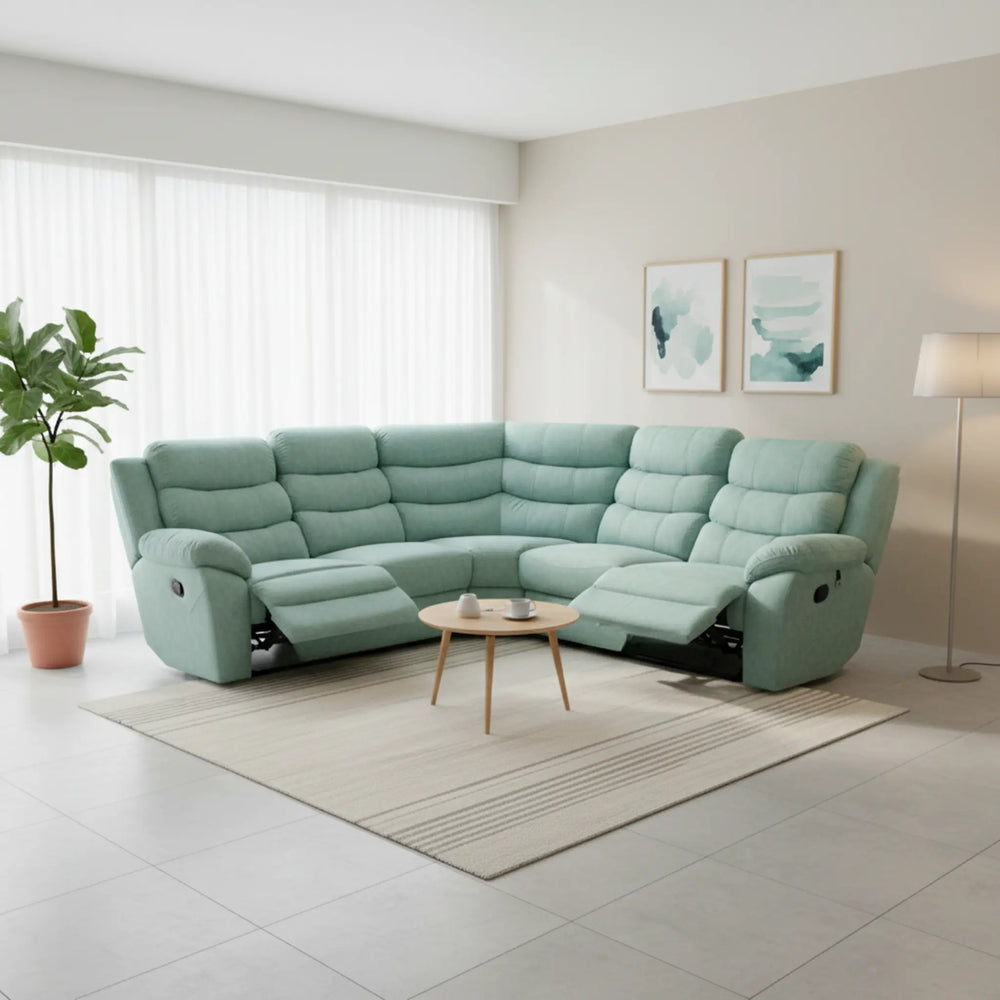 Myros Fabric Recliner Corner Sofa (Pet Friendly & Easy Clean) - Esteller