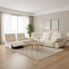 Fylar Fabric Adjustable Backrest & Armrest Recliner Corner Sofa (Pet Friendly & Easy Clean) - Esteller