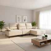 Norric Fabric Adjustable Backrest & Armrest L-Shaped Sofa (Pet Friendly & Easy Clean) - Esteller