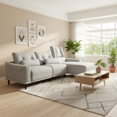 Nestor Fabric Adjustable Backrest & Headrest Recliner L-Shaped Sofa (Pet Friendly & Easy Clean) - Esteller