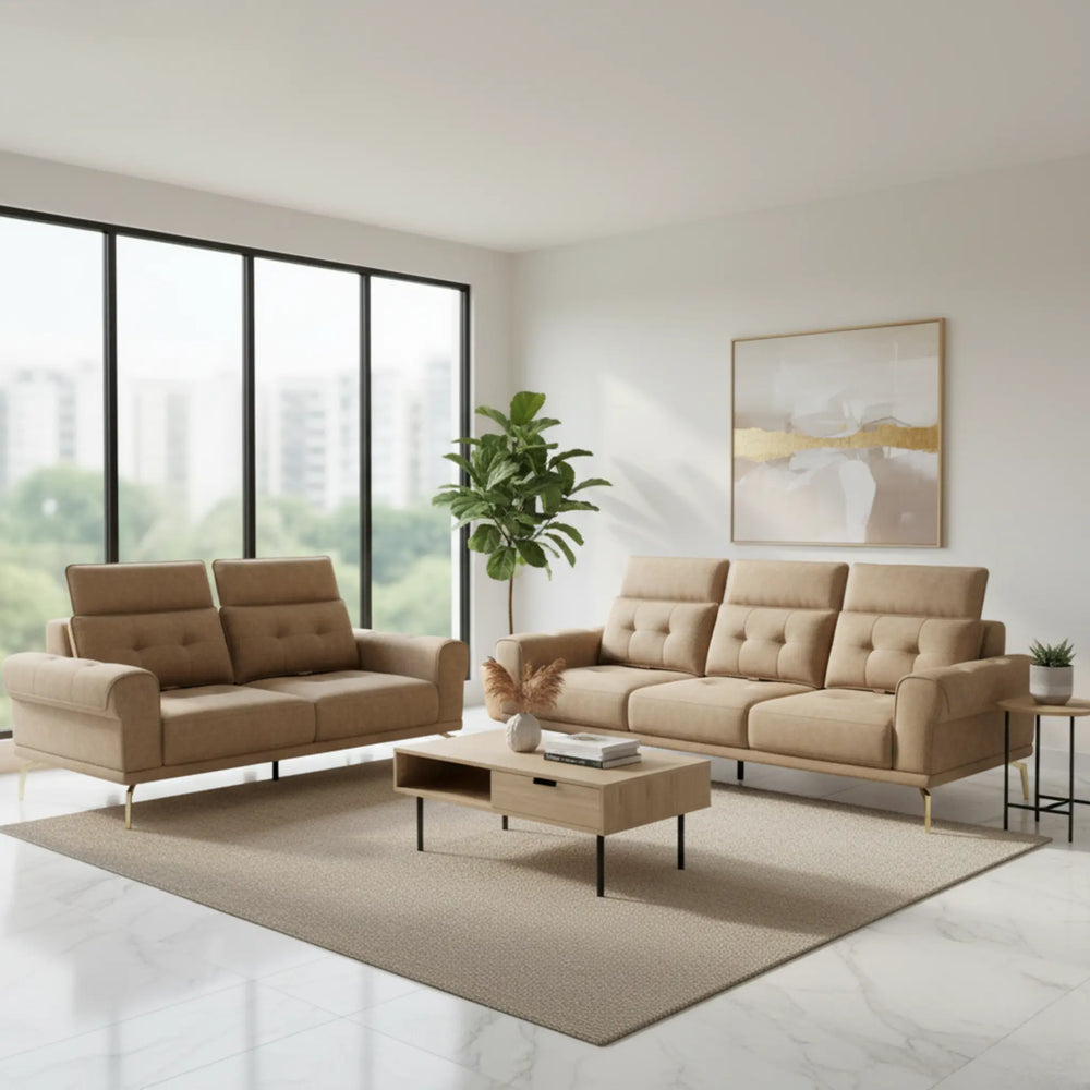 Ceyra Fabric Adjustable Headrest Sofa (Pet Friendly & Easy Clean) - Esteller
