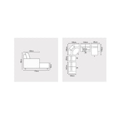 Orrian Fabric Adjustable Backrest L-Shaped Corner Sofa (Pet Friendly & Easy Clean) - Esteller