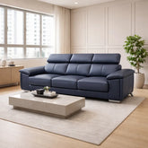 Zevin Genuine Leather Adjustable Headrest Sofa - Esteller