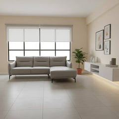 Elvyn Genuine Leather L-Shaped Sofa - Esteller