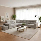 Orlyn Fabric Corner Adjustable Headrest Sofa (Sectional) (Pet Friendly & Easy Clean) - Esteller